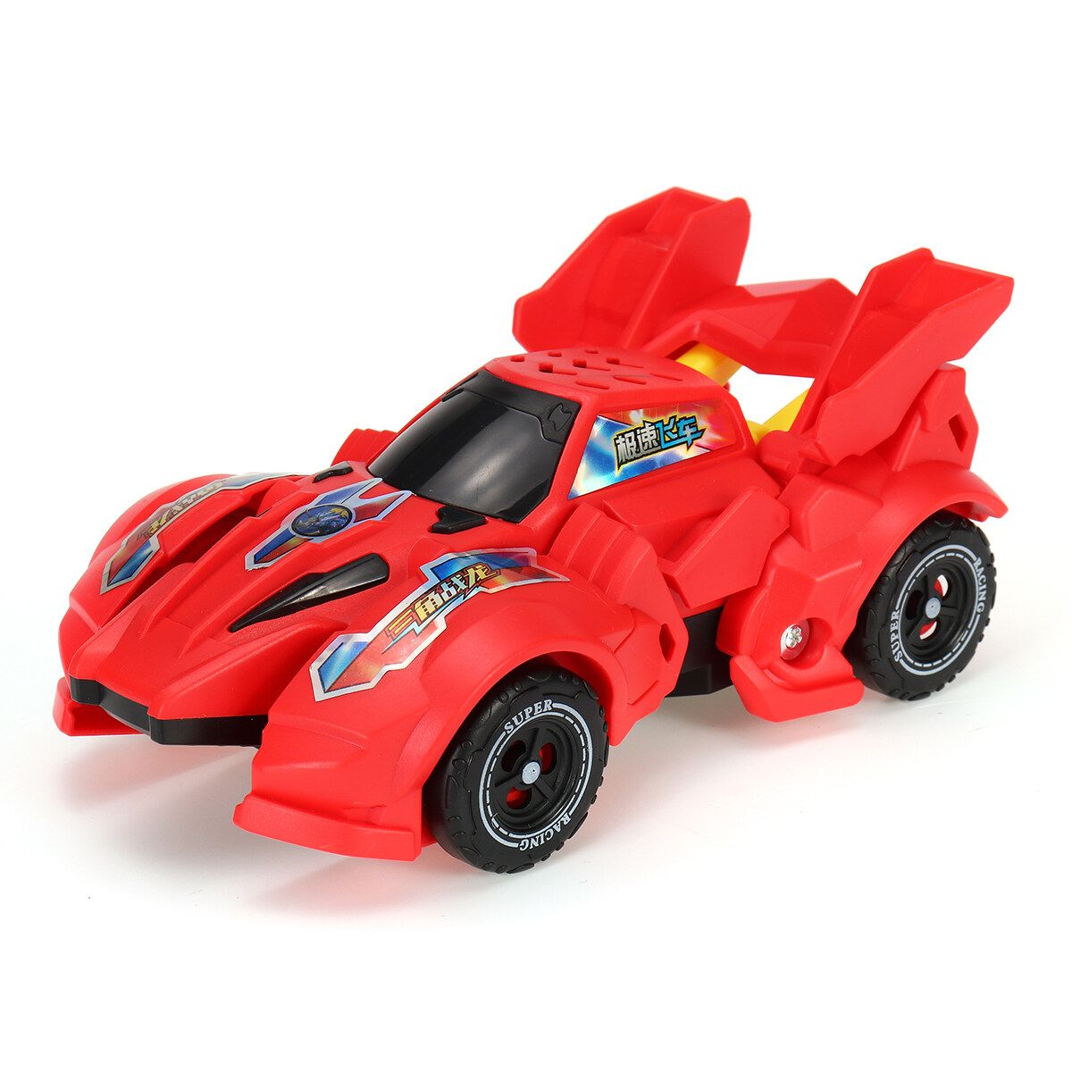 Child Manual Deformation Kids Dinosaur Car T-Rex Toys Boys Toy Gift Car Form- Red
