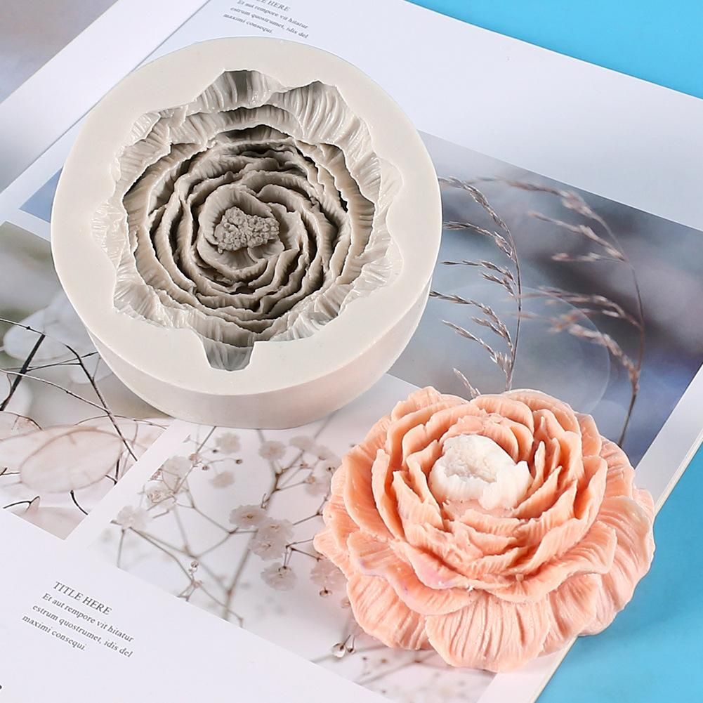 Peony candle silicone mold diy glue drop mold aromatherapy gypsum mold soap silicone mold