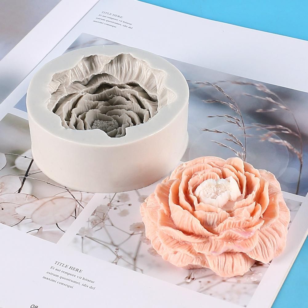 Peony candle silicone mold diy glue drop mold aromatherapy gypsum mold soap silicone mold
