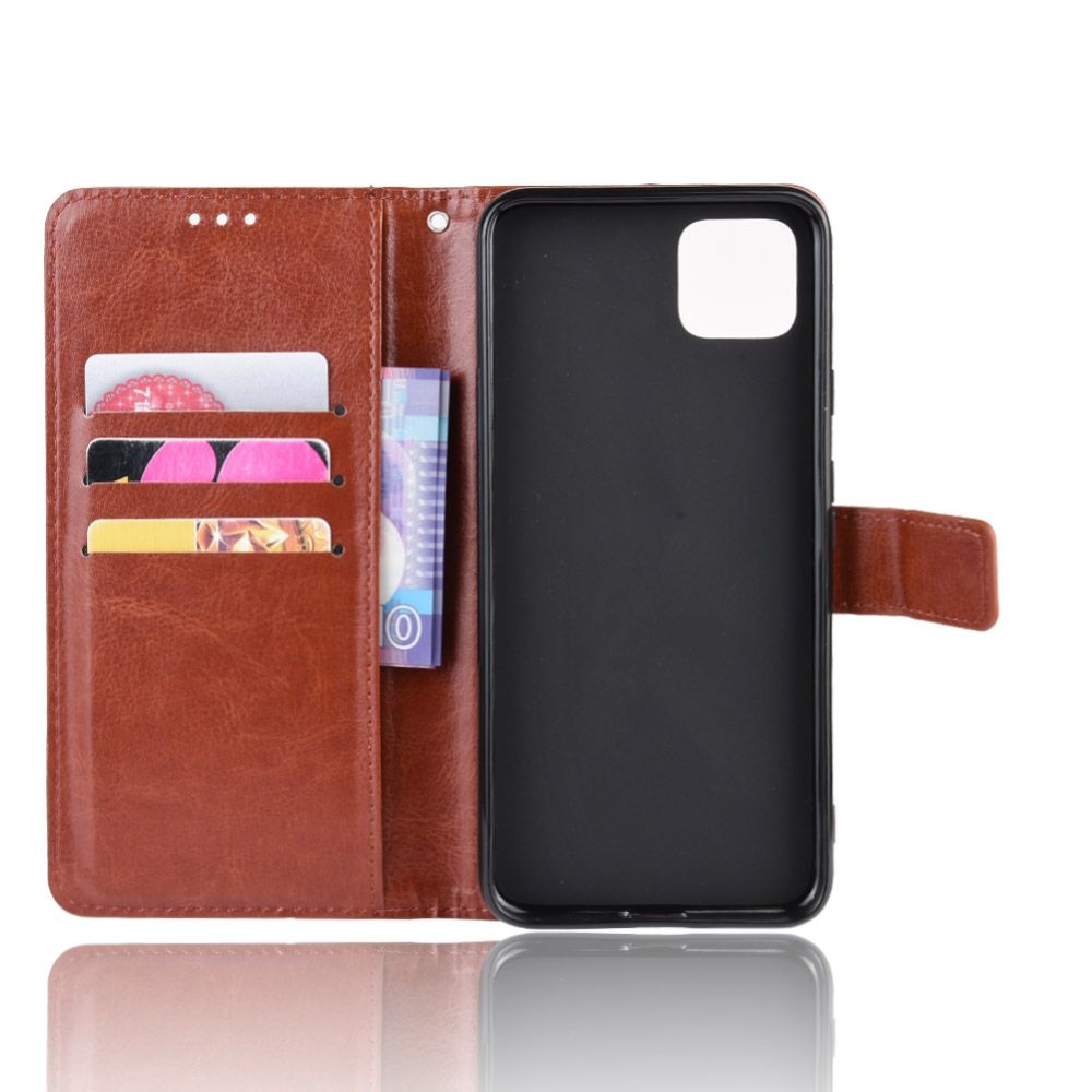Retro Crazy Horse Texture Horizontal Flip Leather Case For Google Pixel 4 , With Holder & Card Slots & Photo Frame(Brown)