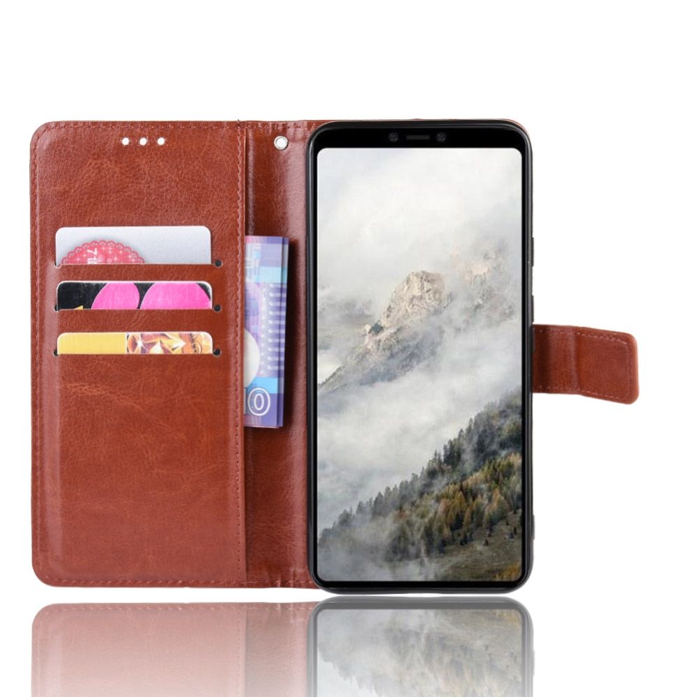 Retro Crazy Horse Texture Horizontal Flip Leather Case For Google Pixel 4 , With Holder & Card Slots & Photo Frame(Brown)