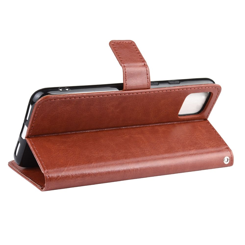 Retro Crazy Horse Texture Horizontal Flip Leather Case For Google Pixel 4 , With Holder & Card Slots & Photo Frame(Brown)