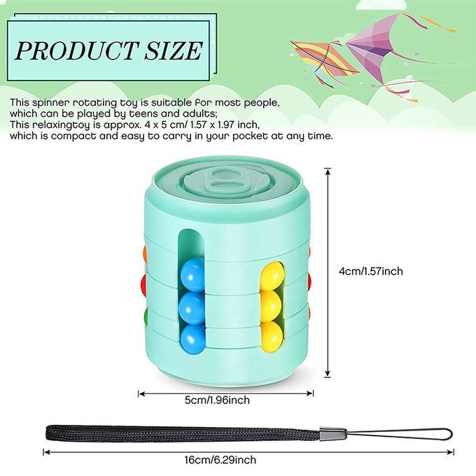 3 Pieces Cans Magic Bean Cube Fingertip Toys Spinner Rotating Toys Reliever Stress Fidget Toy