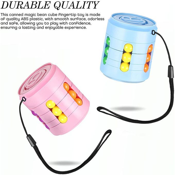 3 Pieces Cans Magic Bean Cube Fingertip Toys Spinner Rotating Toys Reliever Stress Fidget Toy