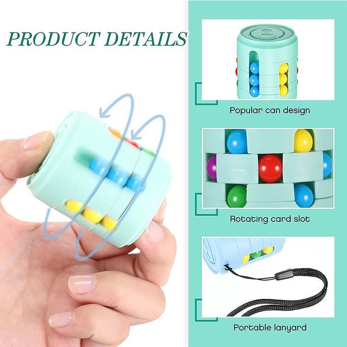 3 Pieces Cans Magic Bean Cube Fingertip Toys Spinner Rotating Toys Reliever Stress Fidget Toy