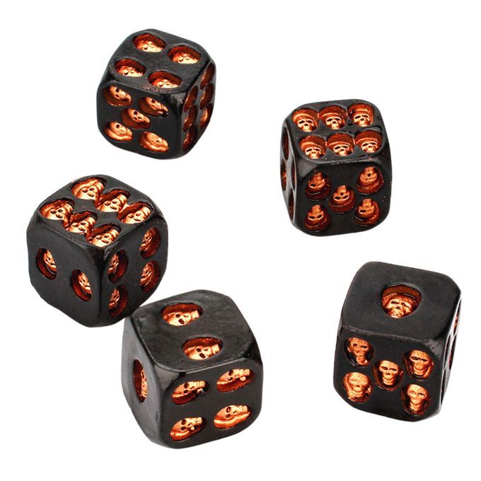5pcs   Skull   Dice   Cube   Bar   Party   Entertainment   Game   Gold