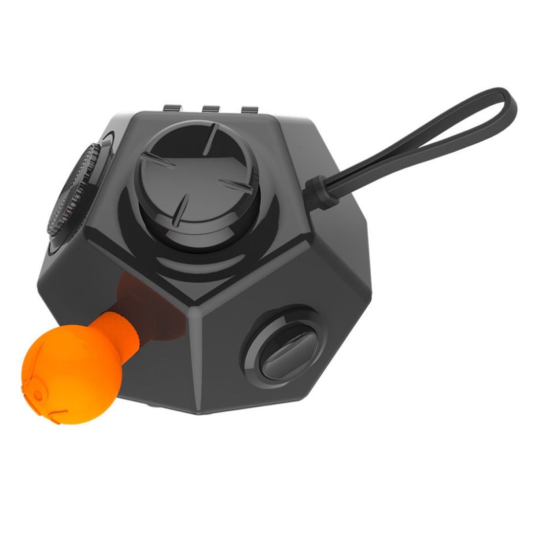 12 Sides Fidget Cube Generation 2 Decompression Toy Desk Magic Dice Funny Relieves Anxiety And Stress Toys Creative Gift With Gears & Rotating Dial & 360 Degree Joystick For Adults And Children(Black)