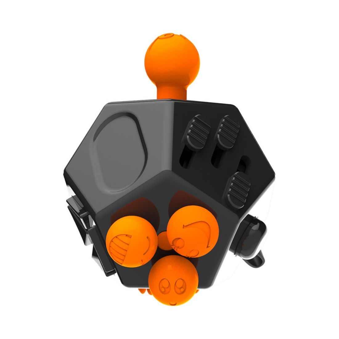 12 Sides Fidget Cube Generation 2 Decompression Toy Desk Magic Dice Funny Relieves Anxiety And Stress Toys Creative Gift With Gears & Rotating Dial & 360 Degree Joystick For Adults And Children(Black)
