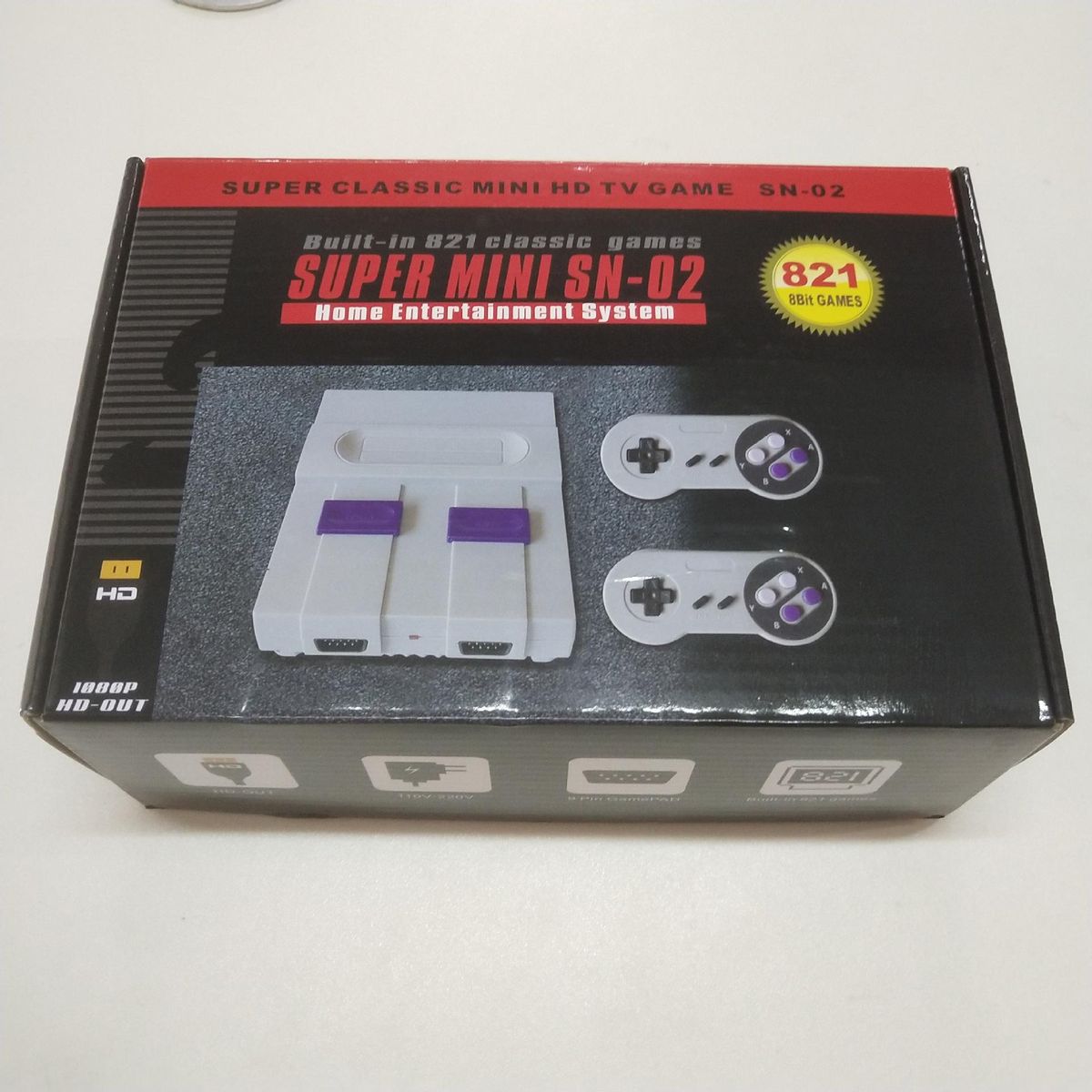 Cross-border game console SNES HD MINI game console SNES 8-bit TV game console built-in 821 SFC Spot goods! ! Delivery within 24 hours after payment, weight: 0.6kg