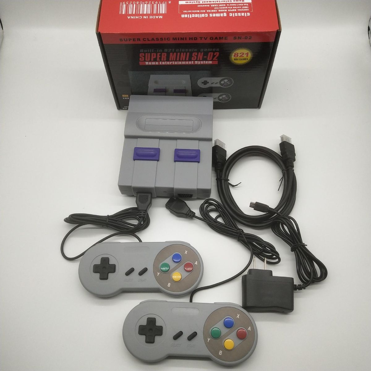 Cross-border game console SNES HD MINI game console SNES 8-bit TV game console built-in 821 SFC Spot goods! ! Delivery within 24 hours after payment, weight: 0.6kg