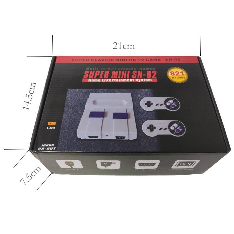 Cross-border game console SNES HD MINI game console SNES 8-bit TV game console built-in 821 SFC Spot goods! ! Delivery within 24 hours after payment, weight: 0.6kg