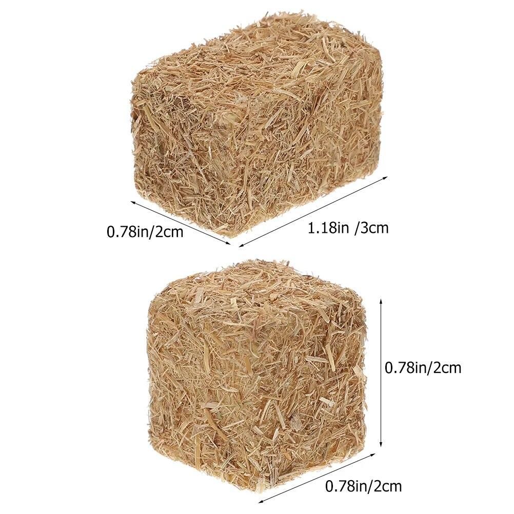 8pcs Mini Hay Bales Small Decorative Hay Table Decoration Rustic Mini Farm Haystack