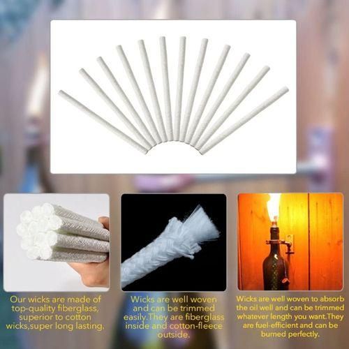 20Pcs 25cm Fiberglass Wick Fiberglass Torche Wick