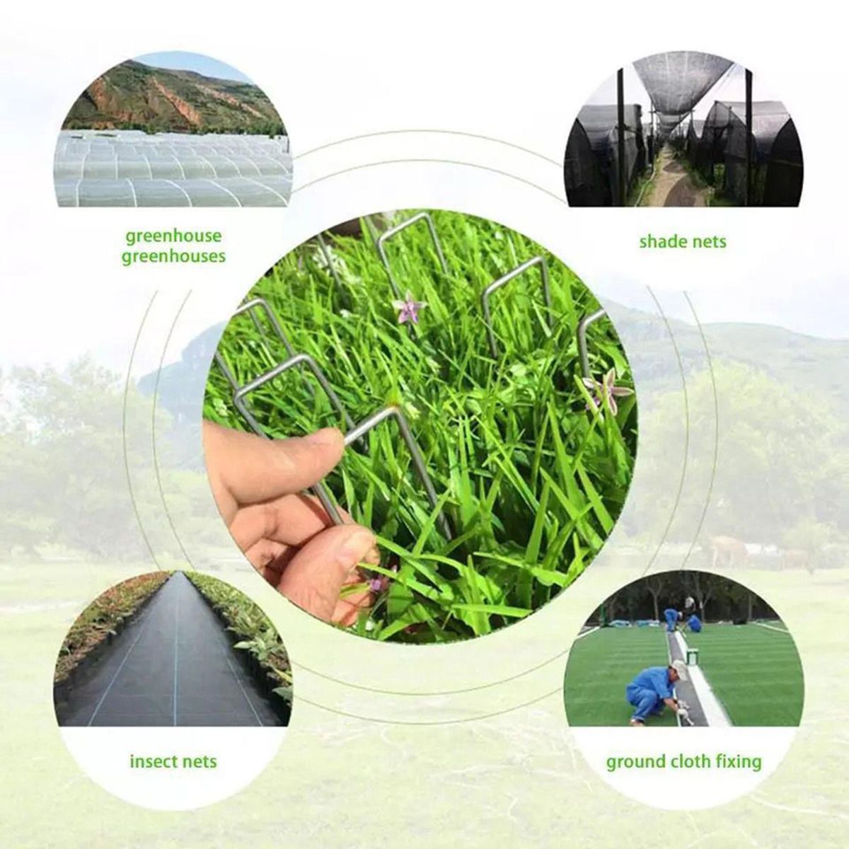 50 Pc -  6-Inch Landscape Staples SOD - Special Round Pins