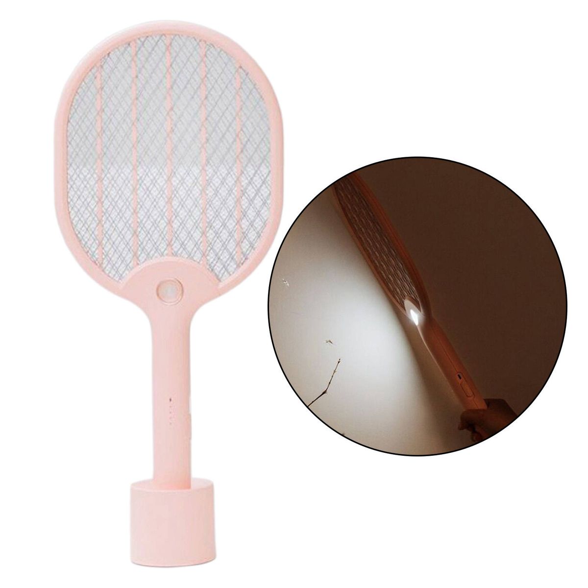 Portable  Swatter Rechargeable   Lamp For Home Bedroom Pink