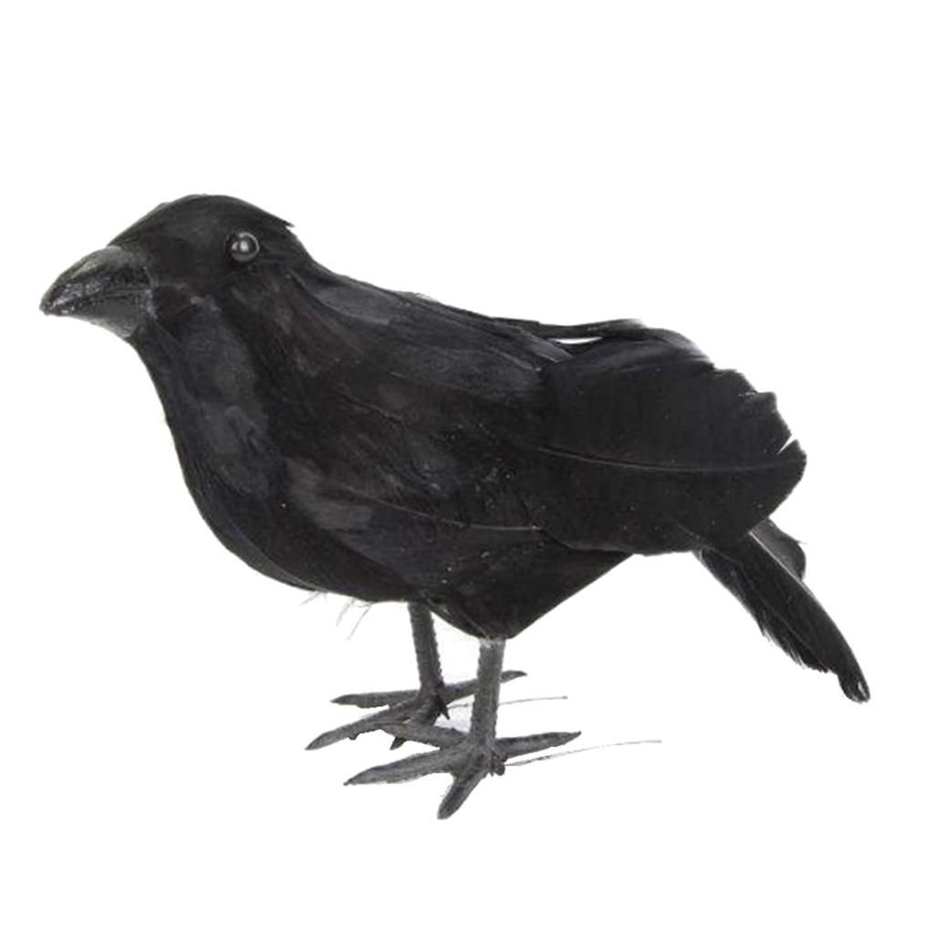 Halloween Artificial Black Raven Crow Feather Birds Flying Black Raven