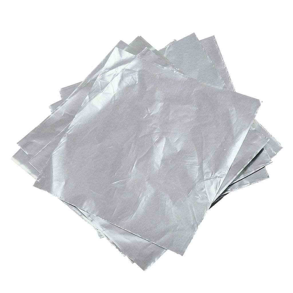 100x Square Foil Wrapper Wrapping For Sweets Candy Chocolate Silver