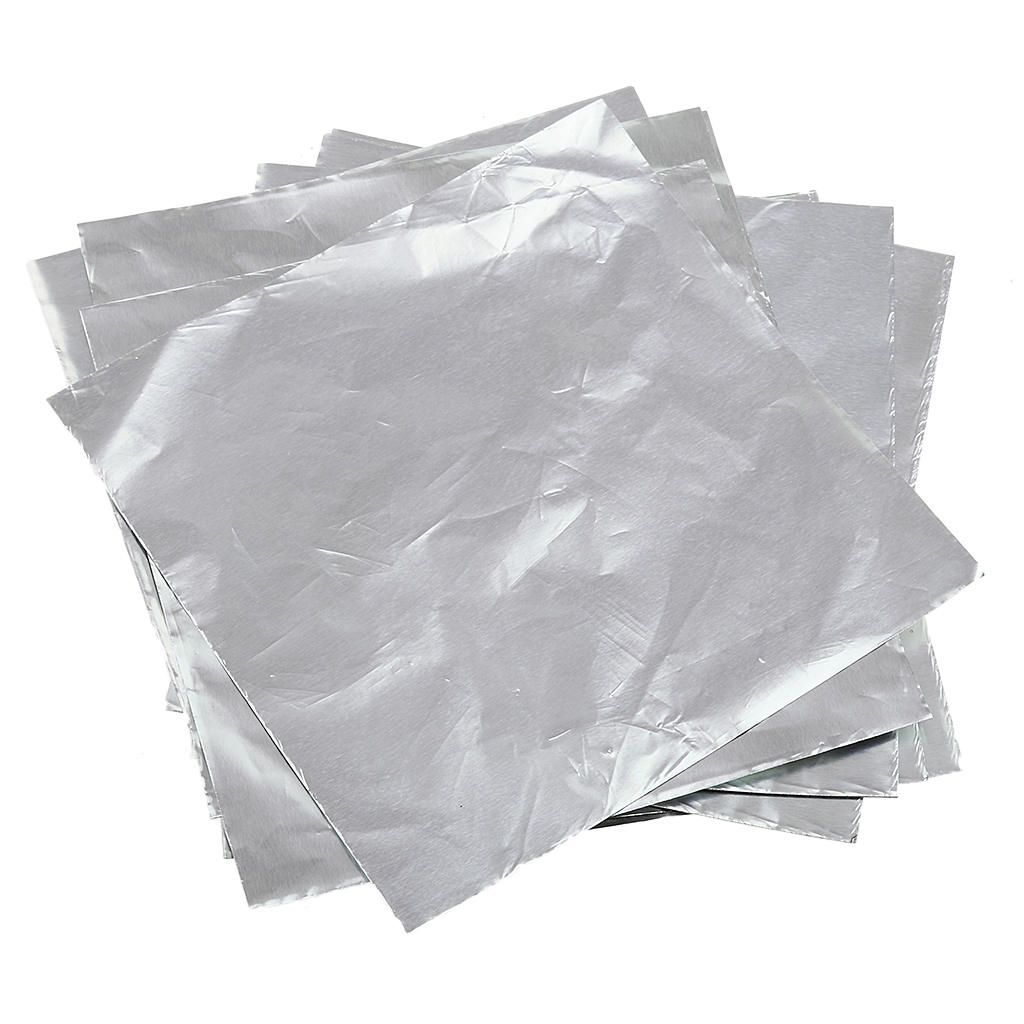 100x Square Foil Wrapper Wrapping For Sweets Candy Chocolate Silver