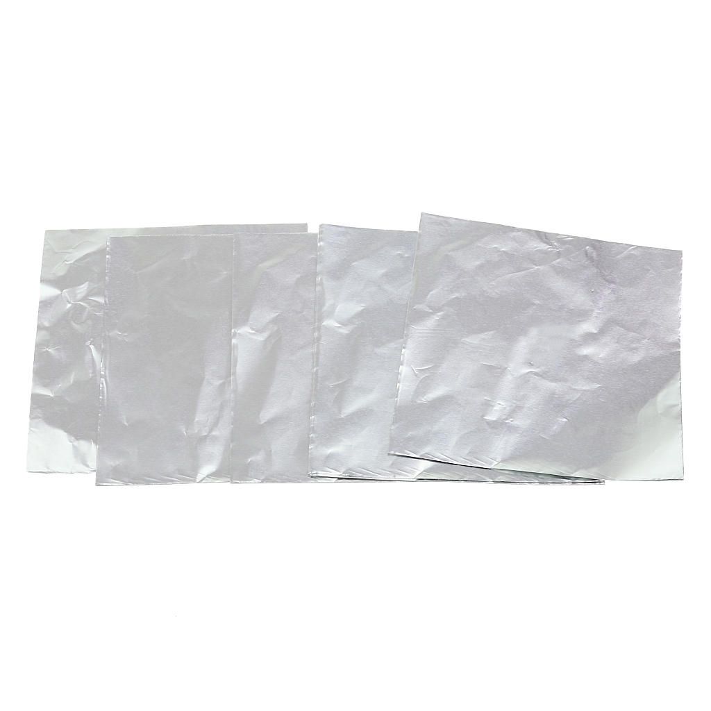 100x Square Foil Wrapper Wrapping For Sweets Candy Chocolate Silver