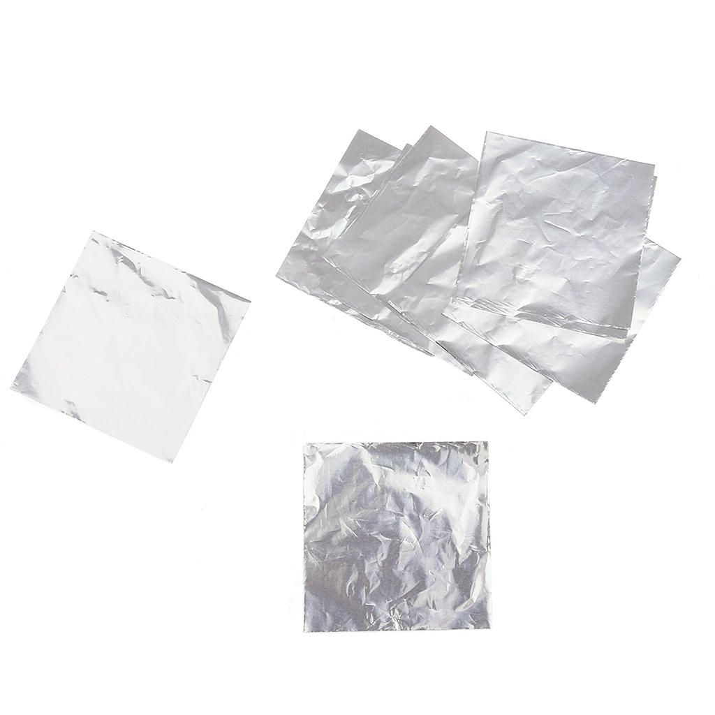 100x Square Foil Wrapper Wrapping For Sweets Candy Chocolate Silver