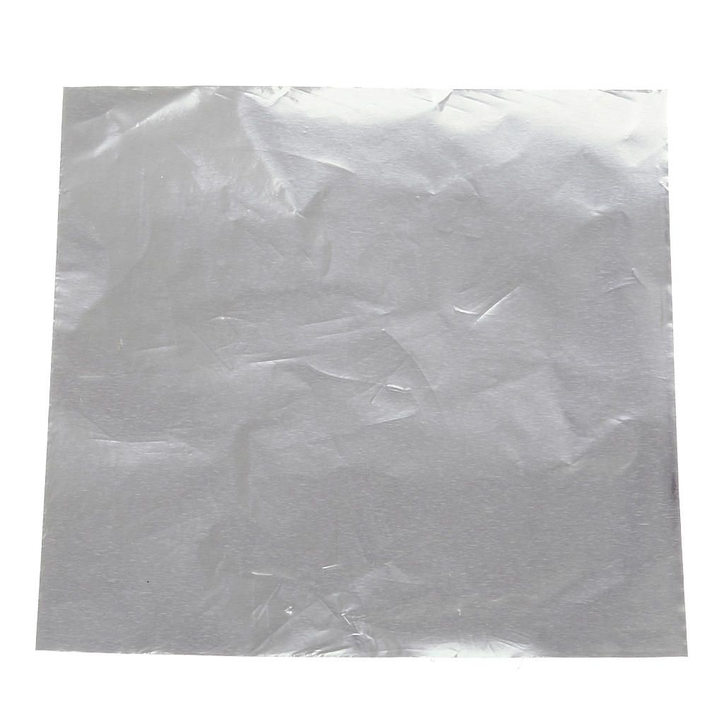 100x Square Foil Wrapper Wrapping For Sweets Candy Chocolate Silver