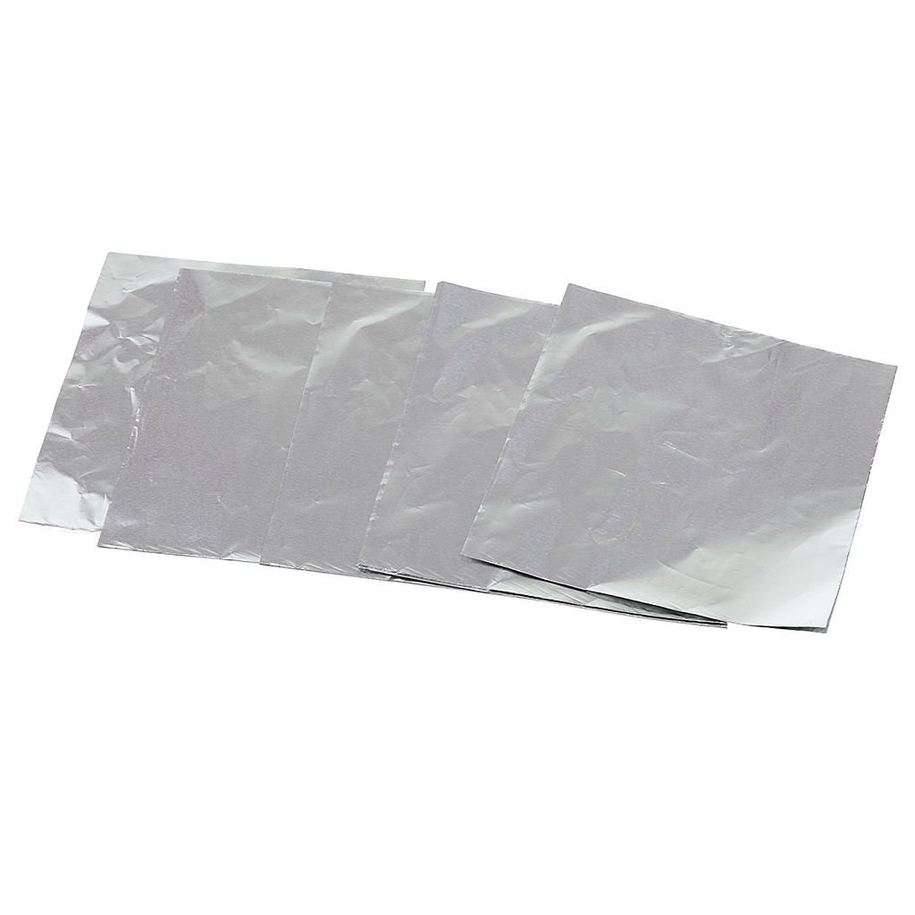 100x Square Foil Wrapper Wrapping For Sweets Candy Chocolate Silver