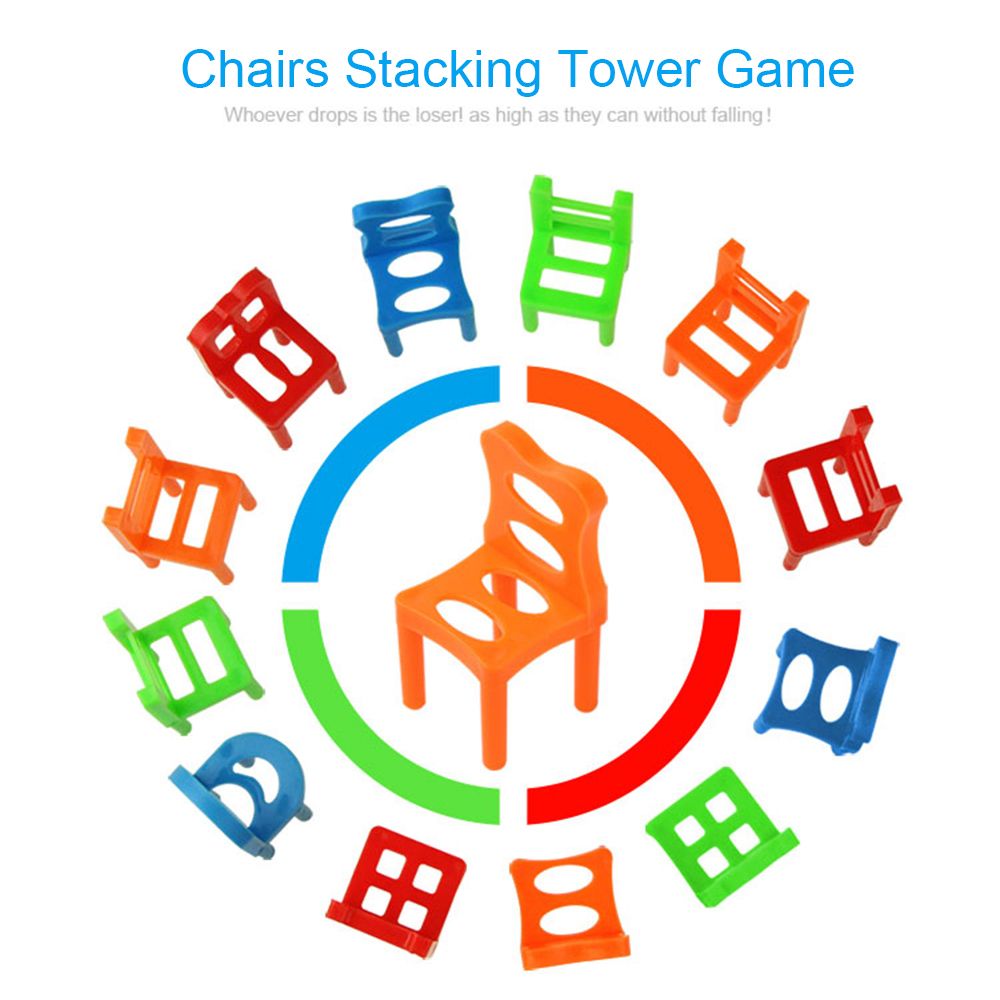 18Pcs Balancing Chairs Set Assorted Stacking Chairs Game