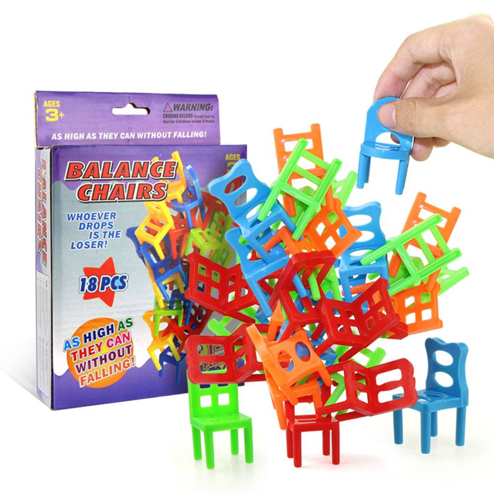 18Pcs Balancing Chairs Set Assorted Stacking Chairs Game