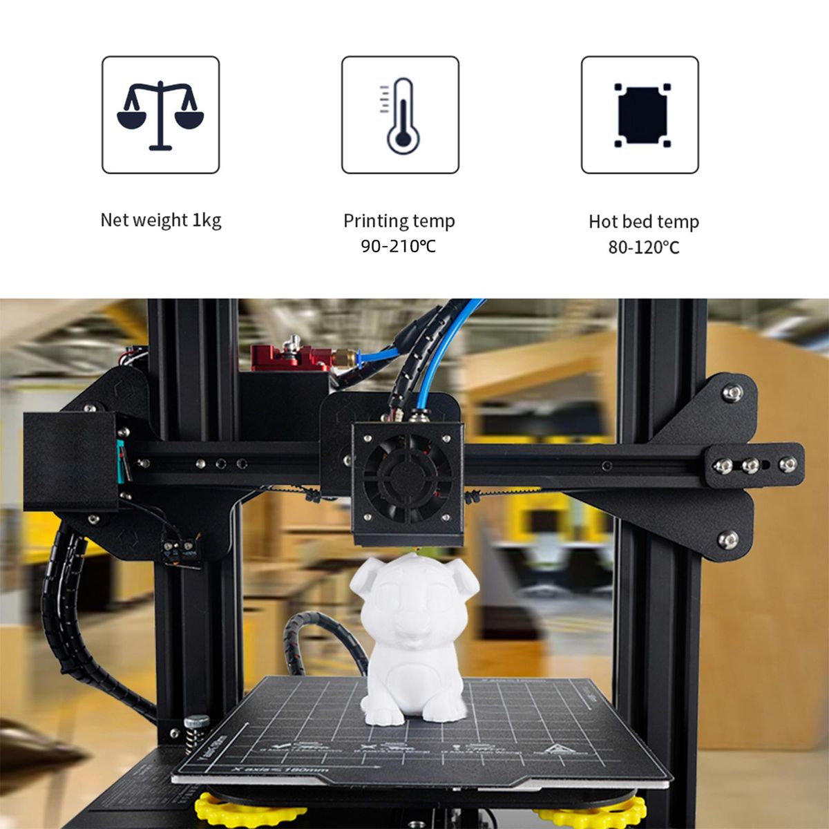 KINGROON 3D Printer PLA Filament 1KG 1.75mm High Quality 3D Printing Material Degradable Eco-friendly Plastic Dimensional Accuracy +/-0.02mm Standard 1 Rolls