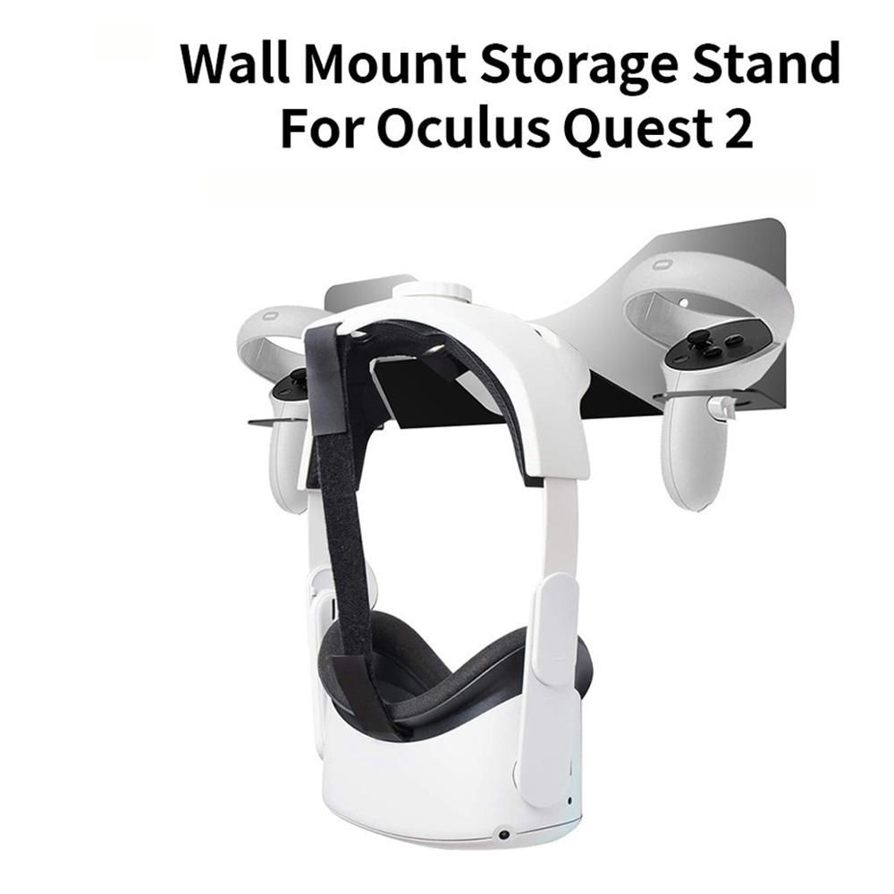 Metal Wall Mount Holder for VR Headset Stand Hook Storage Shelf for Quest 2 Quest Rift-S Vive Playstation VR Headset