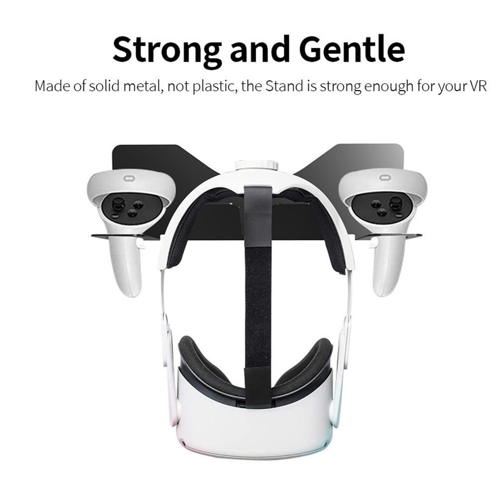 Metal Wall Mount Holder for VR Headset Stand Hook Storage Shelf for Quest 2 Quest Rift-S Vive Playstation VR Headset