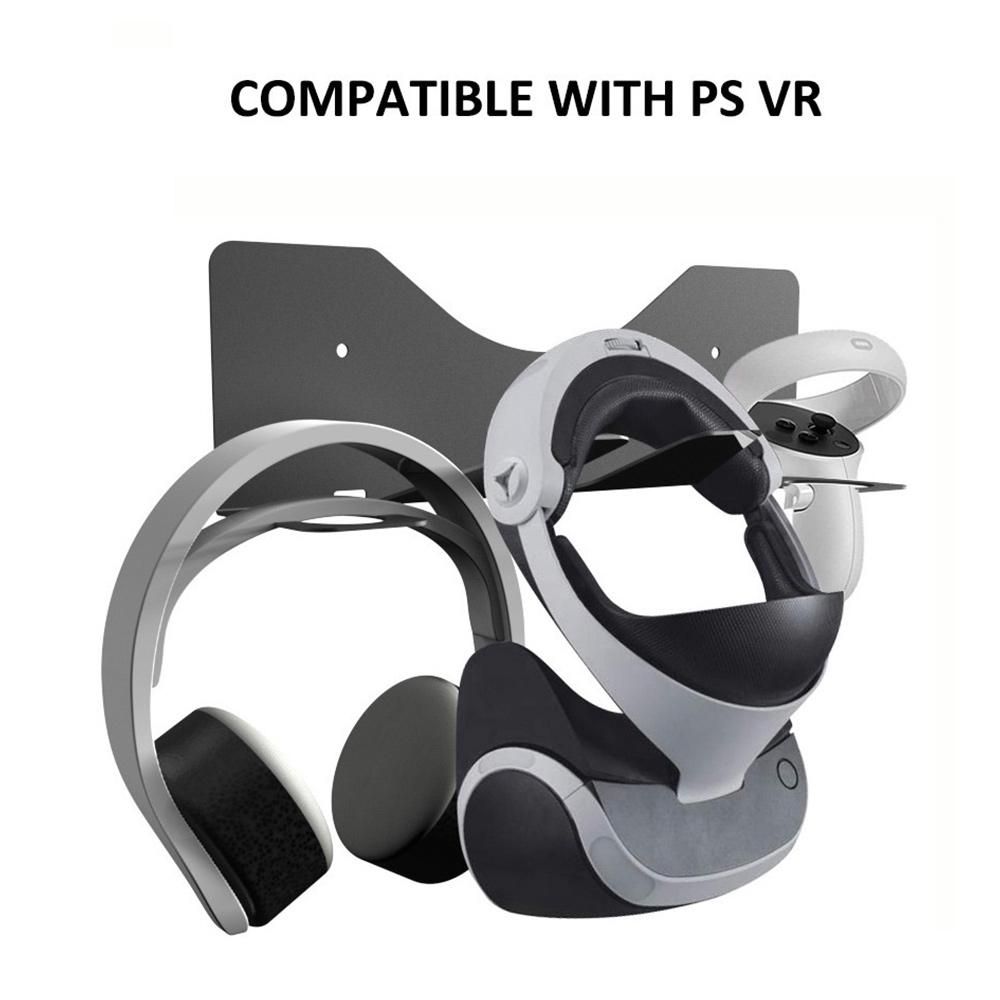 Metal Wall Mount Holder for VR Headset Stand Hook Storage Shelf for Quest 2 Quest Rift-S Vive Playstation VR Headset