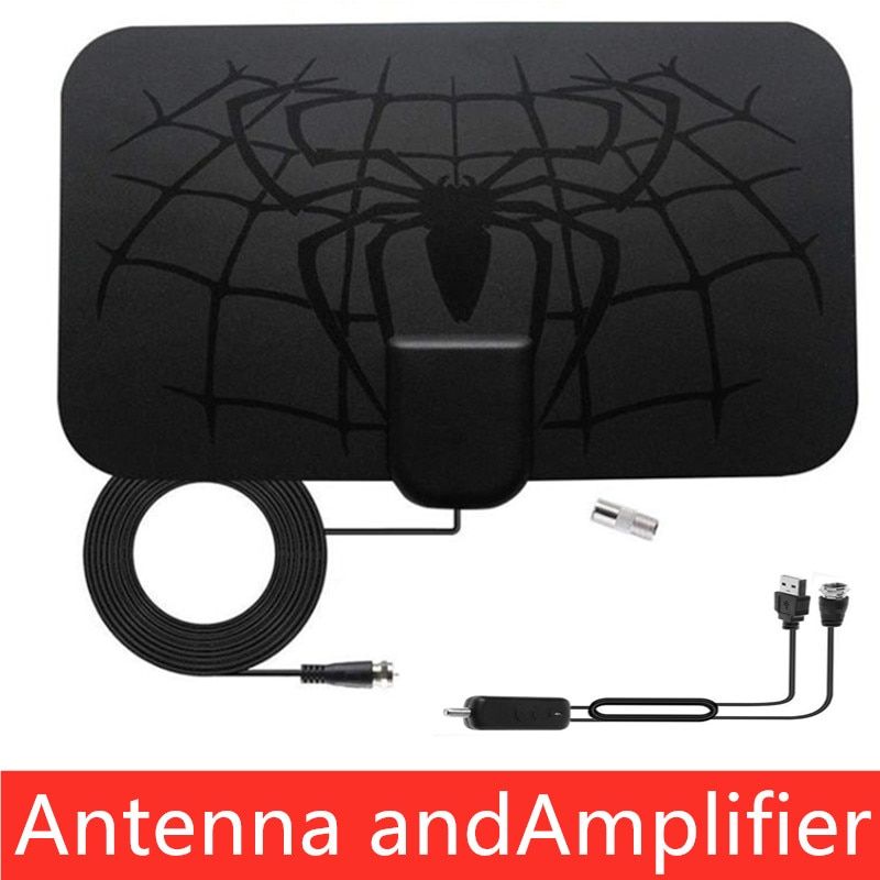 TV Antenna  4K 8K 25DB High Gain HD TV DTV Box Digital  EU Plug 3000 Miles Booster Active Indoor Aerial Flat Design