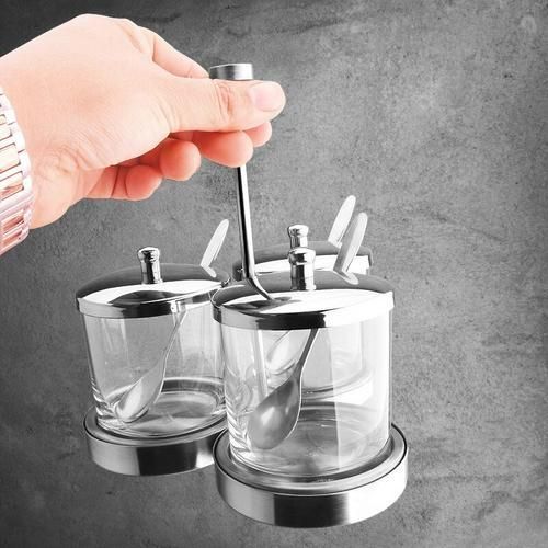 Spice Seasoning Storage Rack Stand Holder Pepper Salt Shakers Kitchen Organizer Shelf Condiment Sprays Box 4pcs/set