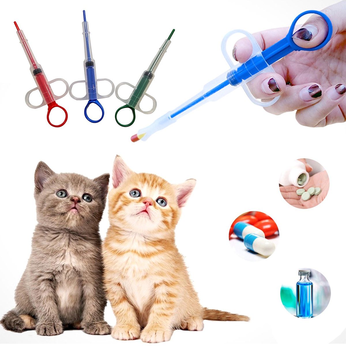 Pet Pill Dispenser Pet Syringe Kit Medicine Feeder Feeding