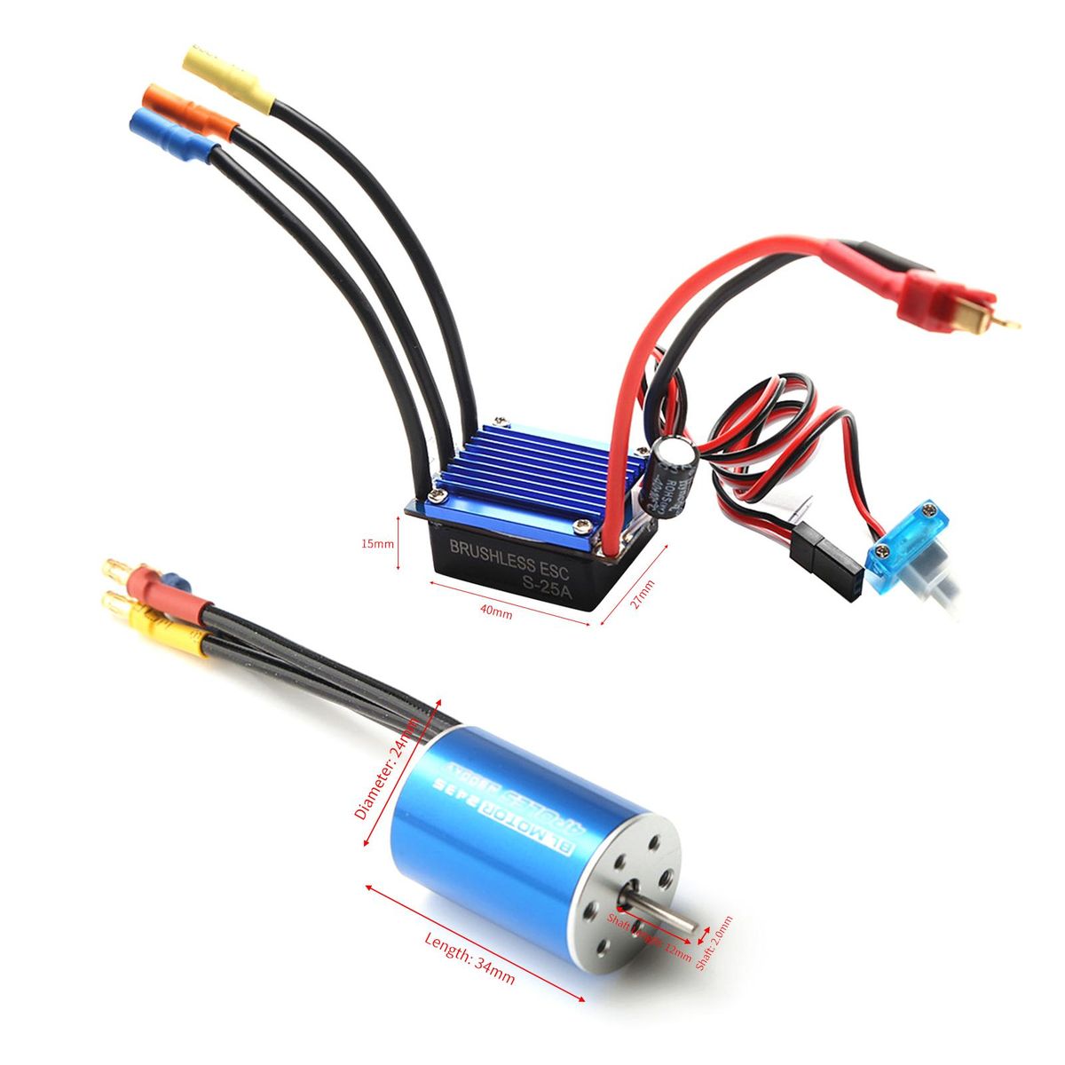 2435 4800KV Brushless Motor and 25A ESC Programming Card Replacement for HSP Wltoys 1/16 1/18 Remote Control Truck Car