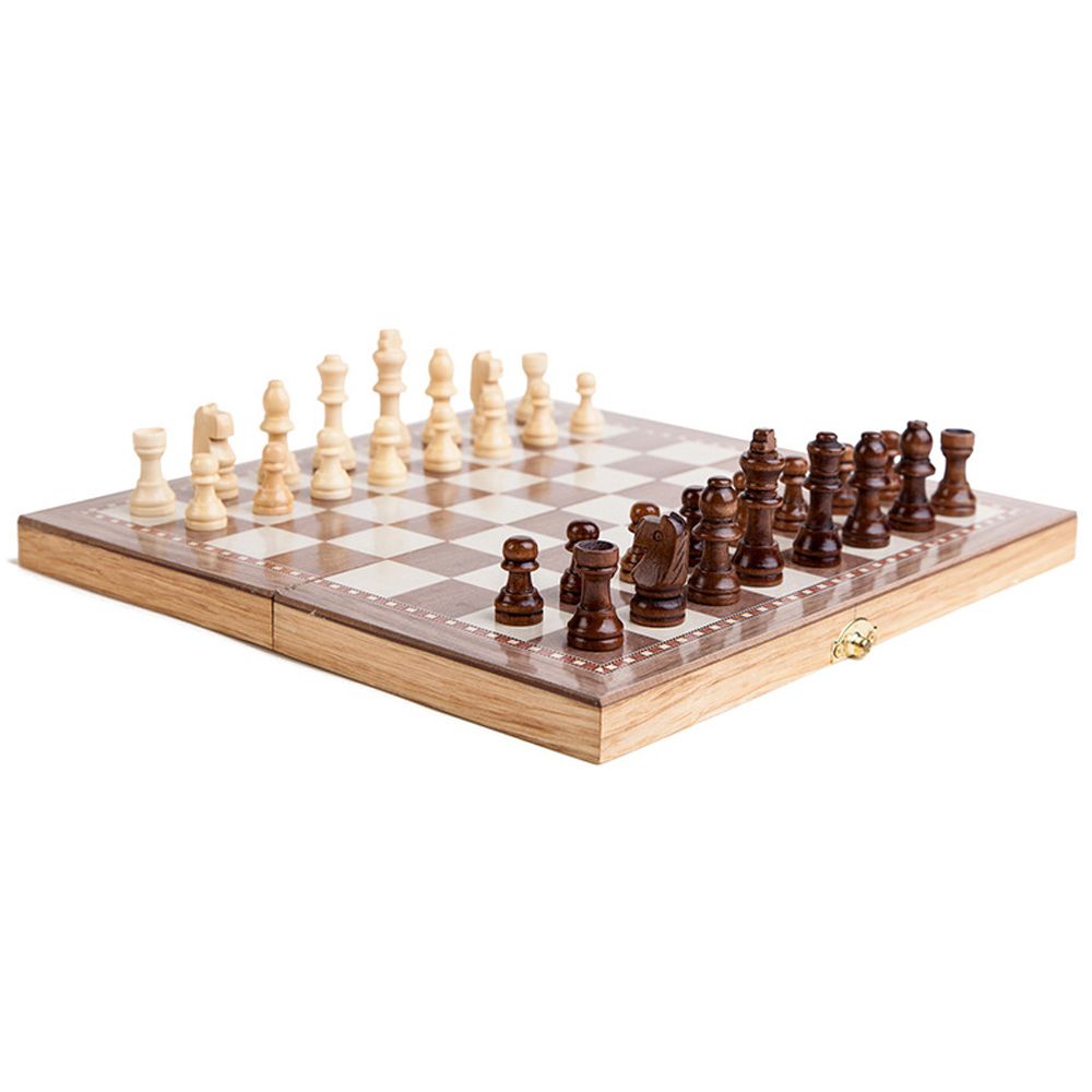 3-in-1 Multifunctional Wooden Chess Set Folding Chessboard