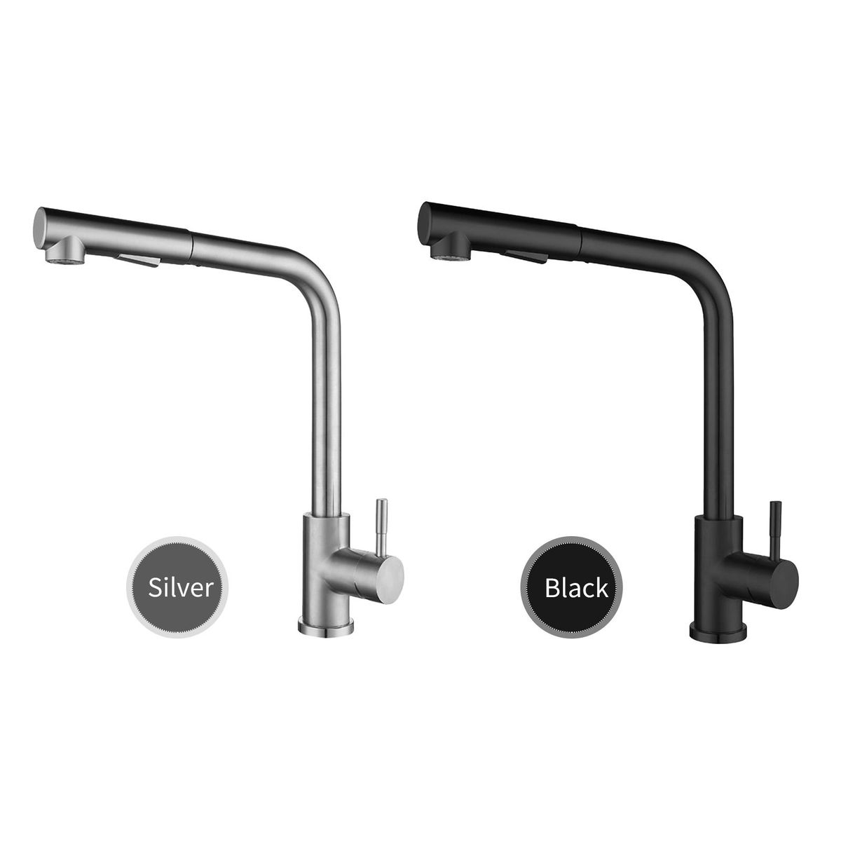 360°Swivel Pull Out Kitchen Faucets with 2 Spray Modes Bathroom Sink Faucets Pull Down Sprayer Ceramic Valve Basin Water Tap with Cold & Hot Water Inlet Pipes