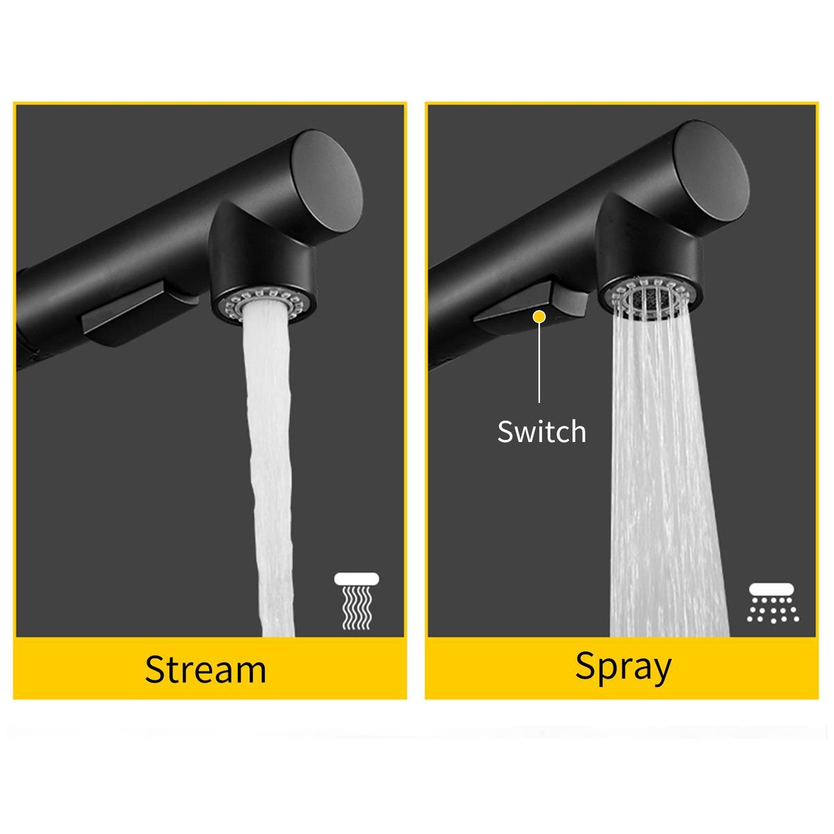 360°Swivel Pull Out Kitchen Faucets with 2 Spray Modes Bathroom Sink Faucets Pull Down Sprayer Ceramic Valve Basin Water Tap with Cold & Hot Water Inlet Pipes