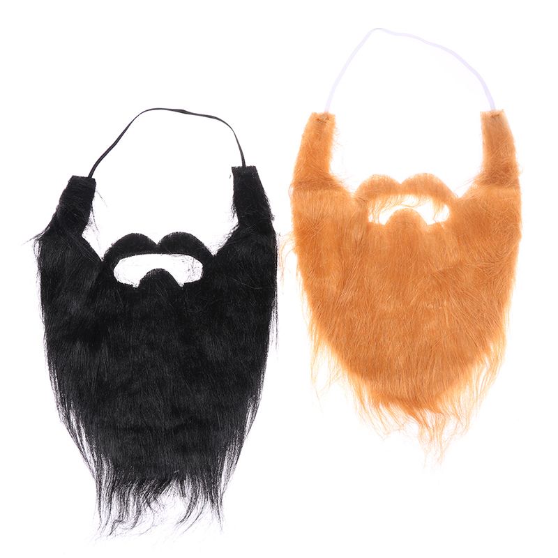 Long Fluffy Bushy Full Fake Beards Moustache Funny Prop