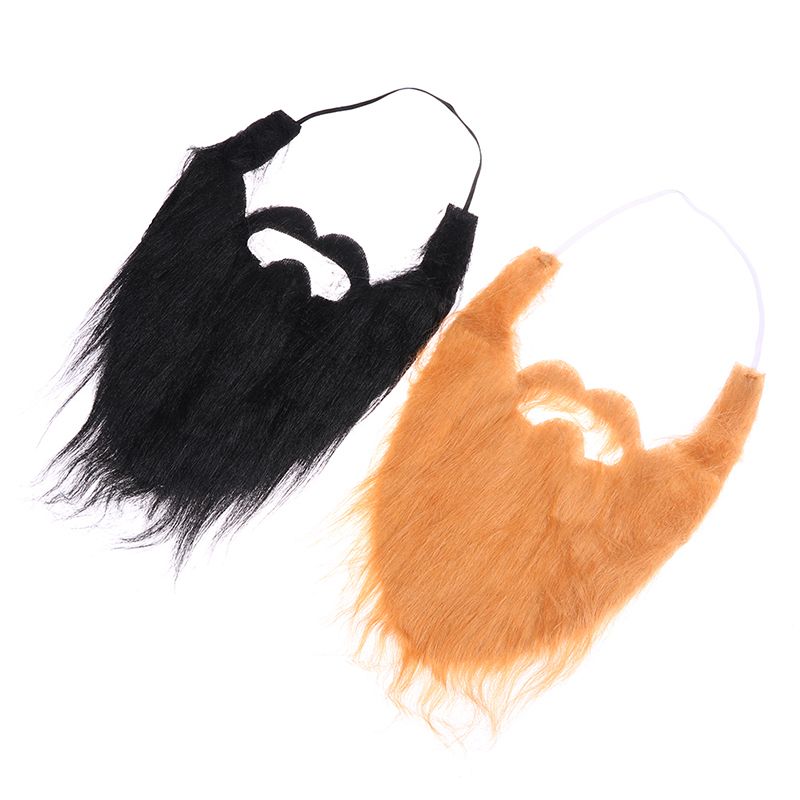 Long Fluffy Bushy Full Fake Beards Moustache Funny Prop