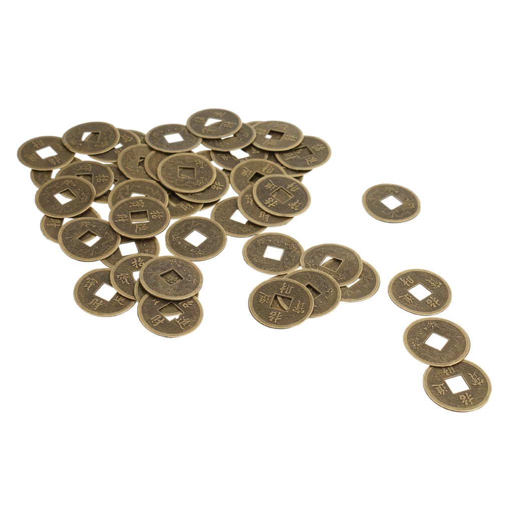 50pcs Feng Shui Coins Ancient Chinese I Ching Coins For Health Wealth