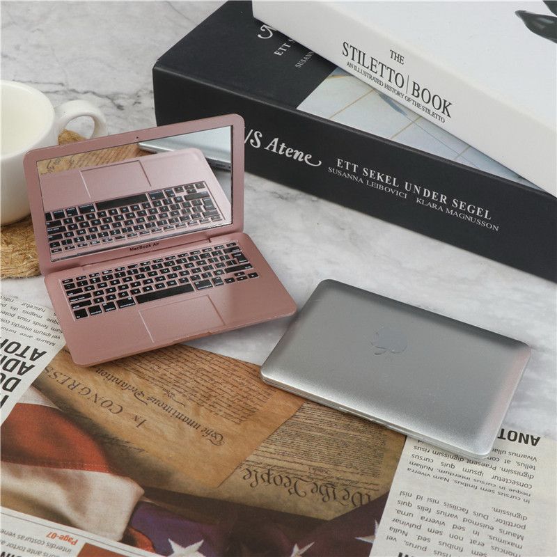 1:12 Girl Mini Pocket Laptop Shape Makeup Clear Mirror Baby