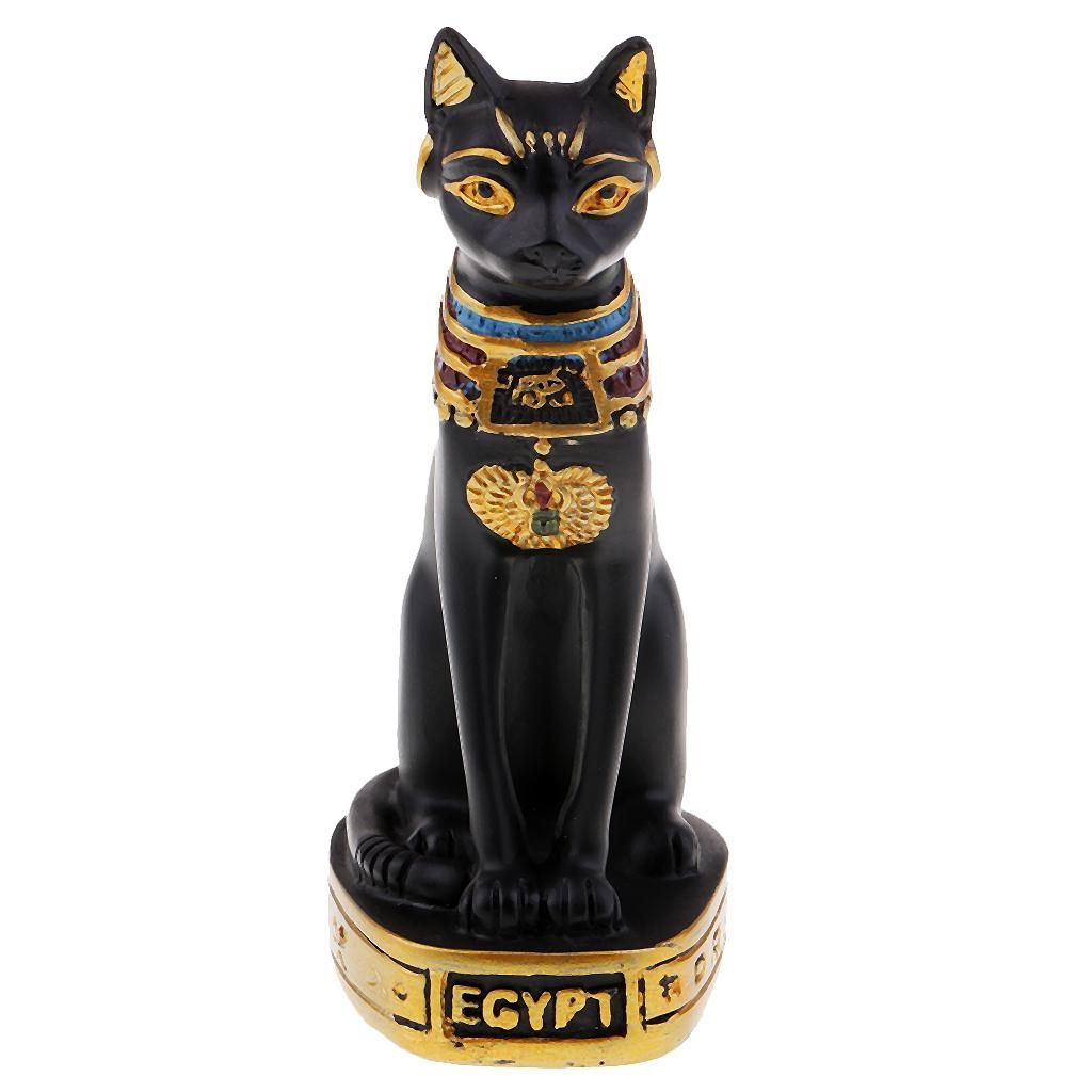 Black Ancient Egypt   Cat Bastet Figurine Statue Miniature Black