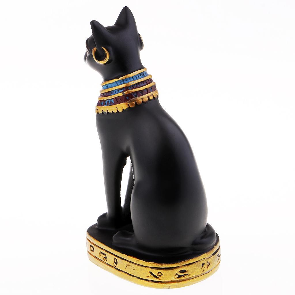 Black Ancient Egypt   Cat Bastet Figurine Statue Miniature Black