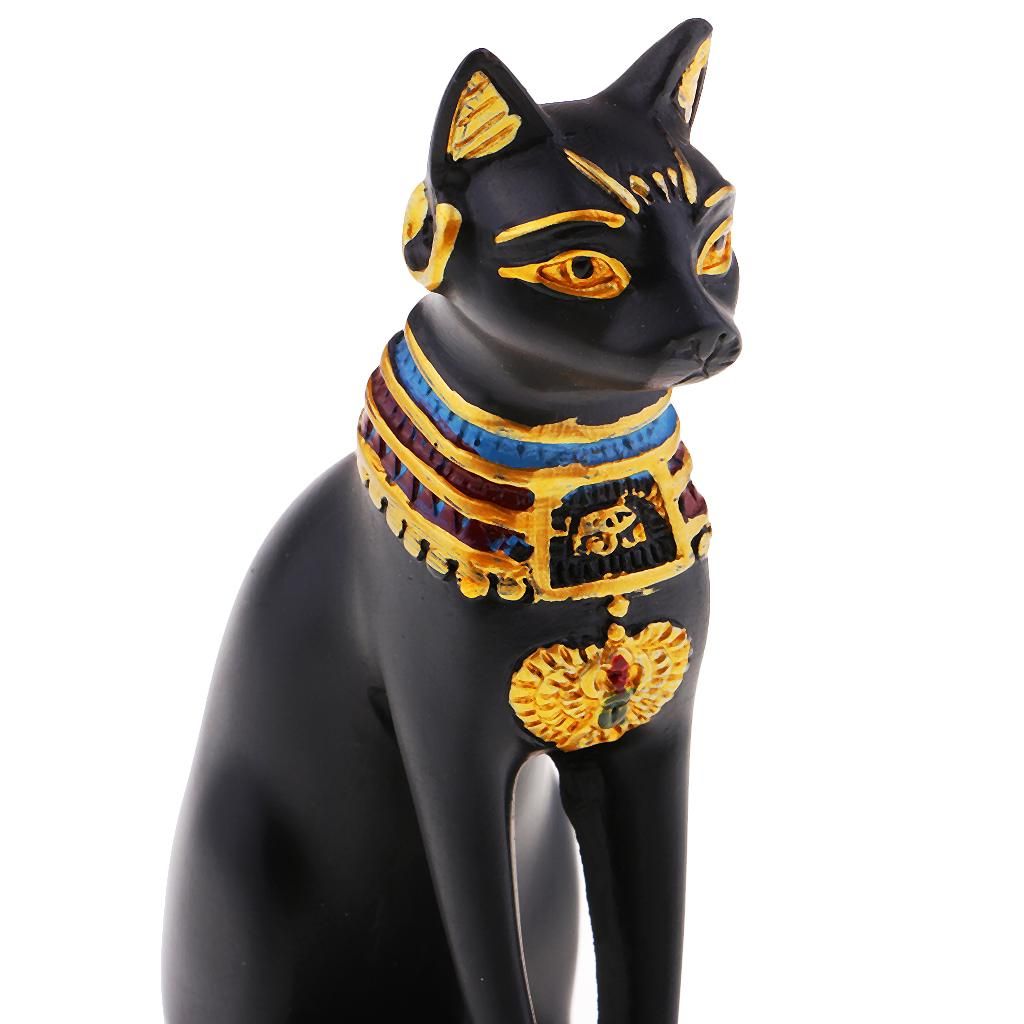 Black Ancient Egypt   Cat Bastet Figurine Statue Miniature Black