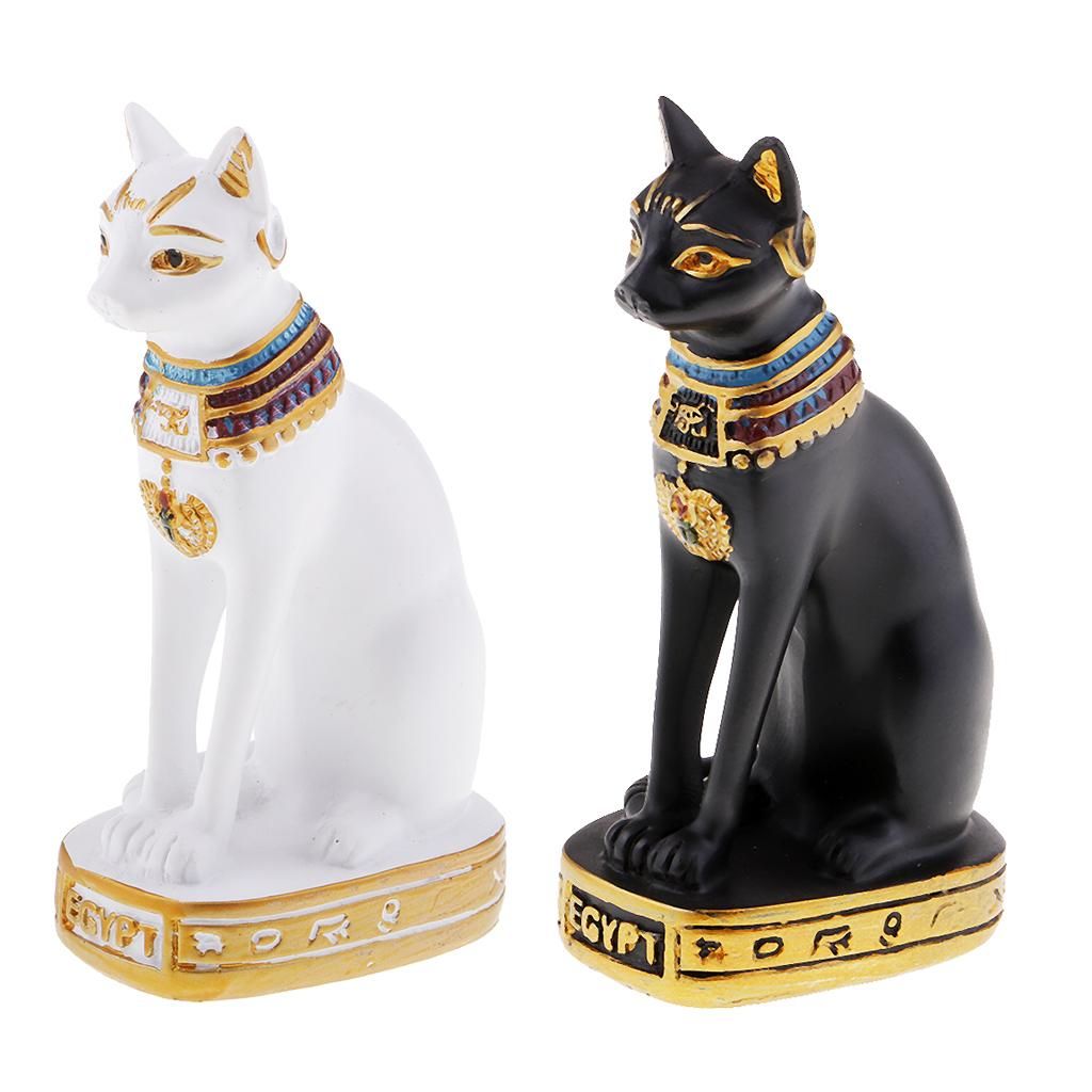 Black Ancient Egypt   Cat Bastet Figurine Statue Miniature Black