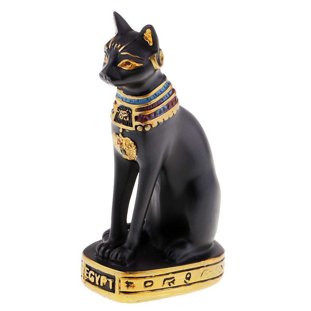 Black Ancient Egypt   Cat Bastet Figurine Statue Miniature Black