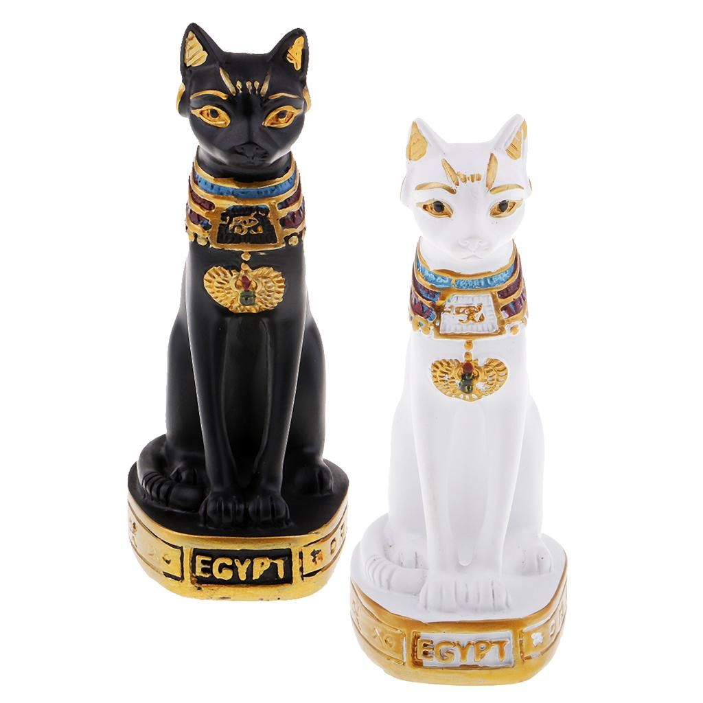 Black Ancient Egypt   Cat Bastet Figurine Statue Miniature Black