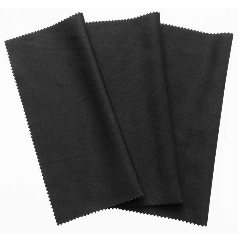 3x microfiber cleaning cloth 20x19cm black cleaning cloths touchscreen smartphone display glasses laptop lens screen LED